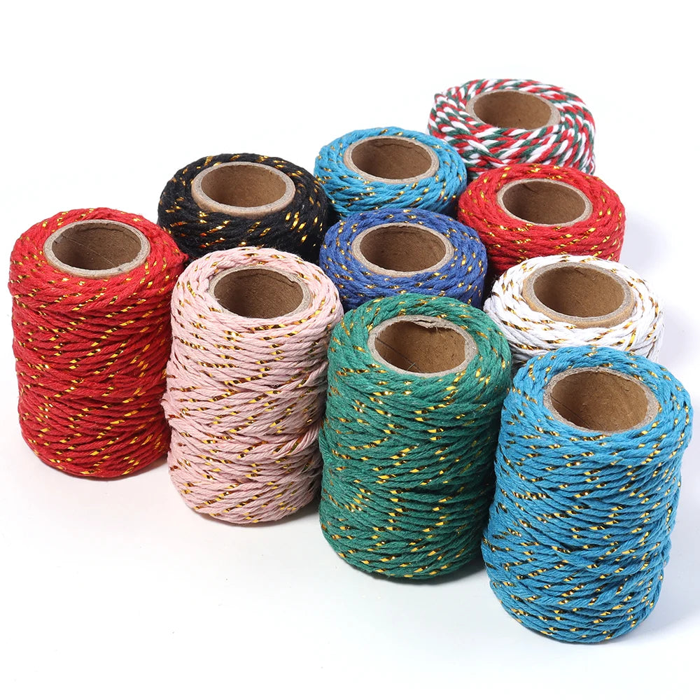 20m Gold Colorful Braided Cotton Cord – DIY Crafts & Gift Wrap Braided Craft Cord PLUSH