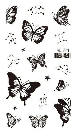 Pink Butterfly Temporary Tattoo Sticker – Waterproof Body Art