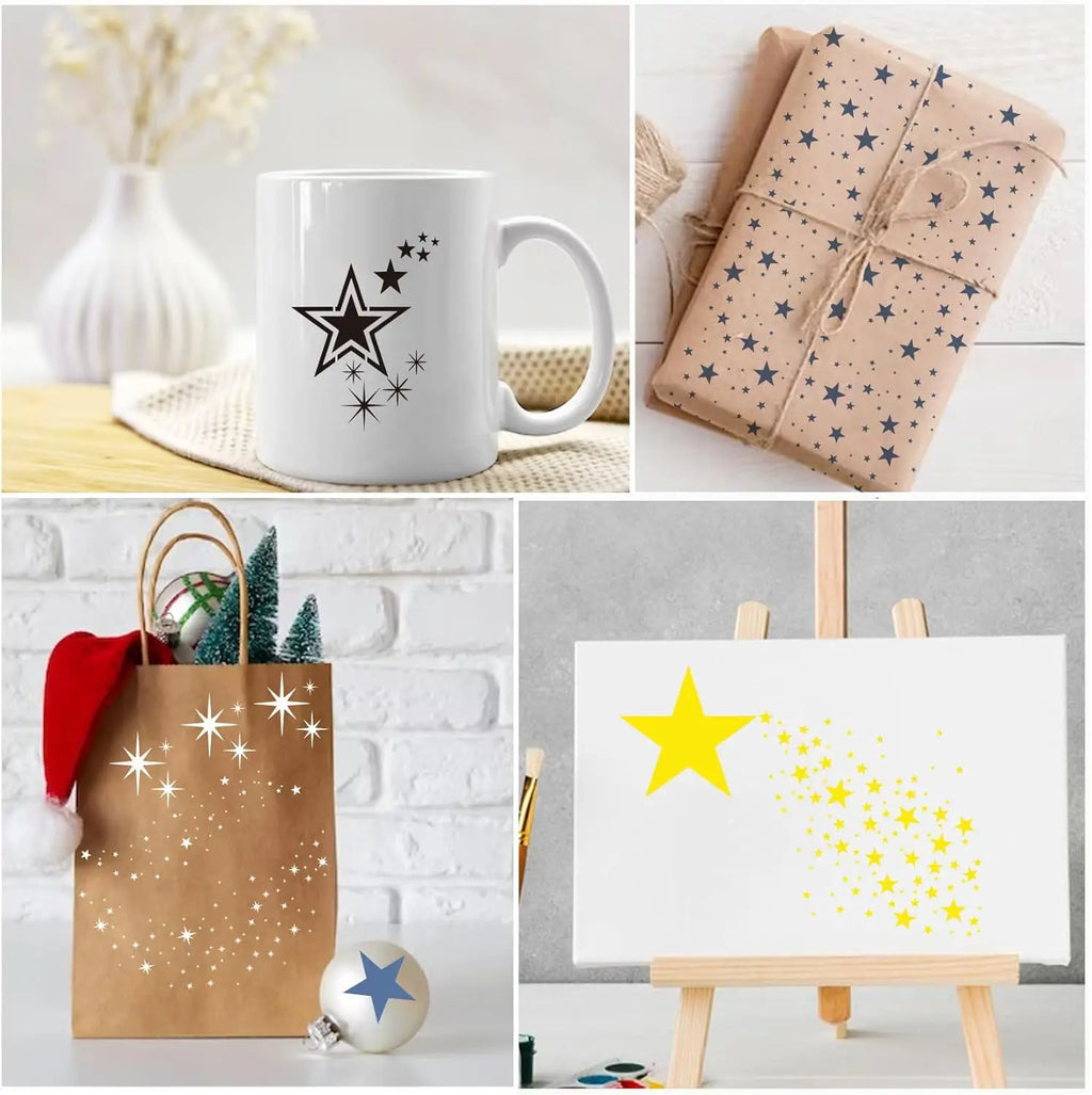 Sparkle Star Stencil Set – Reusable Stars Craft Template Craft Stencil Set PLUSH