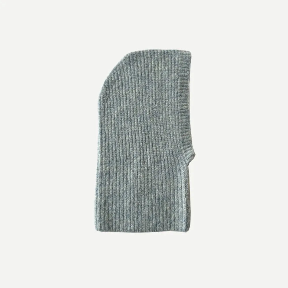 Women's Knit Balaclava Earflap Hat – Warm Alpaca Wool Blend Balaclava Earflap Hat PLUSH Light Blue