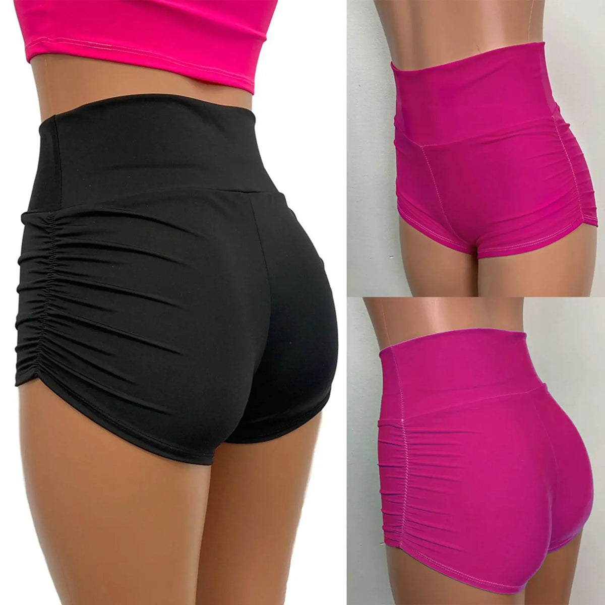 Women's High Waist Compression Yoga Biker Shorts – Butt Lift Yoga Biker Shorts PLUSH