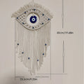 Turkish Blue Evil Eye Wall Hanging – Handcrafted Boho Decor Wall Hanging Decor PLUSH Light Grey