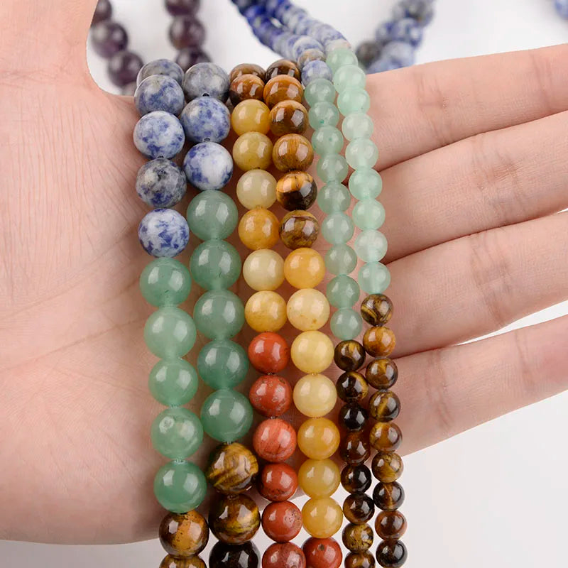 Seven Chakra Mixed Natural Stone Spacer Beads | DIY Jewelry Natural Stone Beads PLUSH
