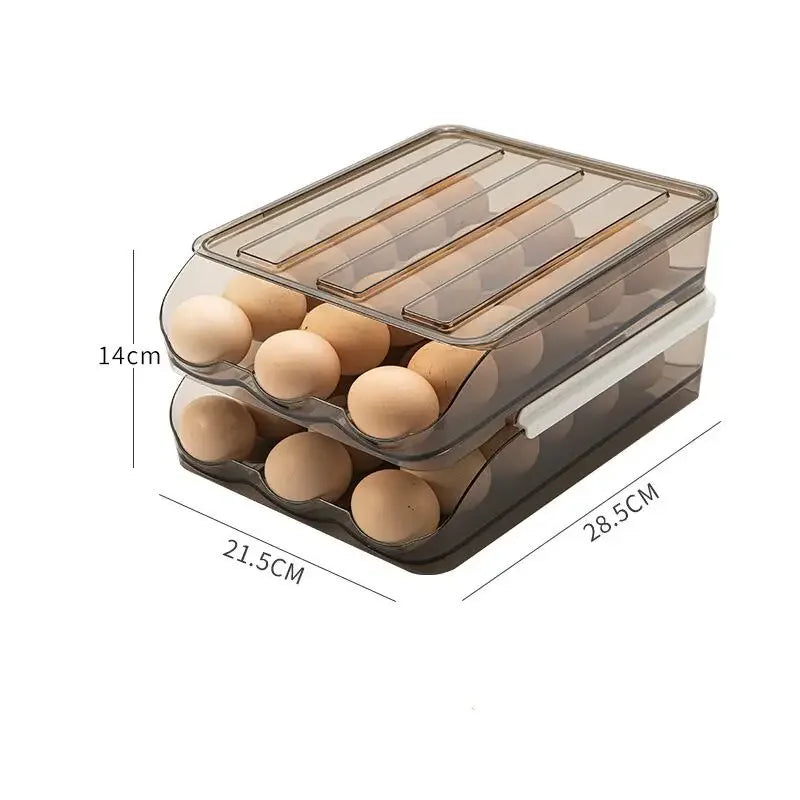 Automatic Slide Egg Organizer – 54-Egg Fridge Storage Box Egg Storage Organizer PLUSH egg storage box 2
