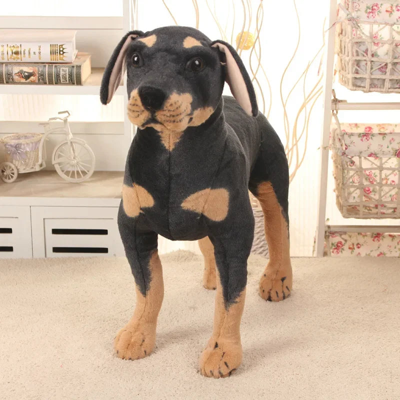 Realistic Standing Black Dog Plush Stuffed Animal | Photo Prop Stuffed Animal Plush PLUSH