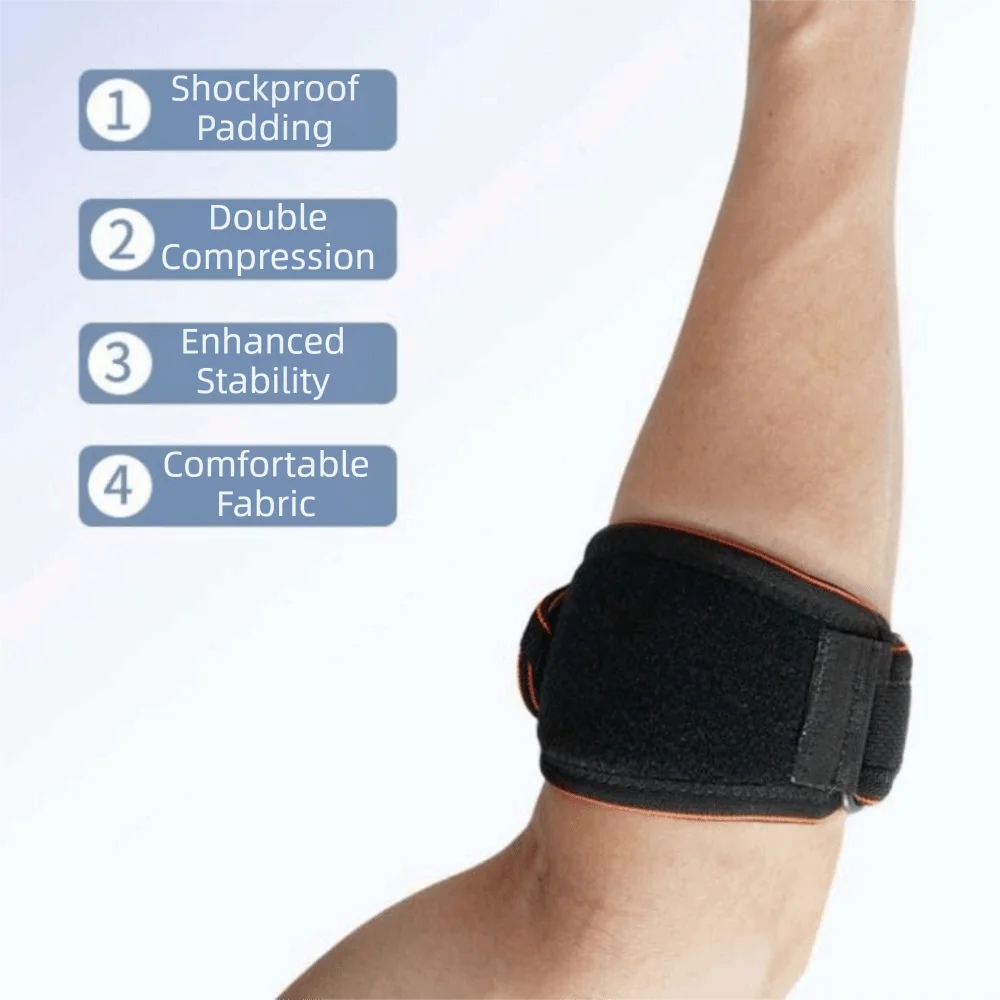 Adjustable Neoprene Elbow Brace – Breathable Compression Strap Elbow Brace PLUSH