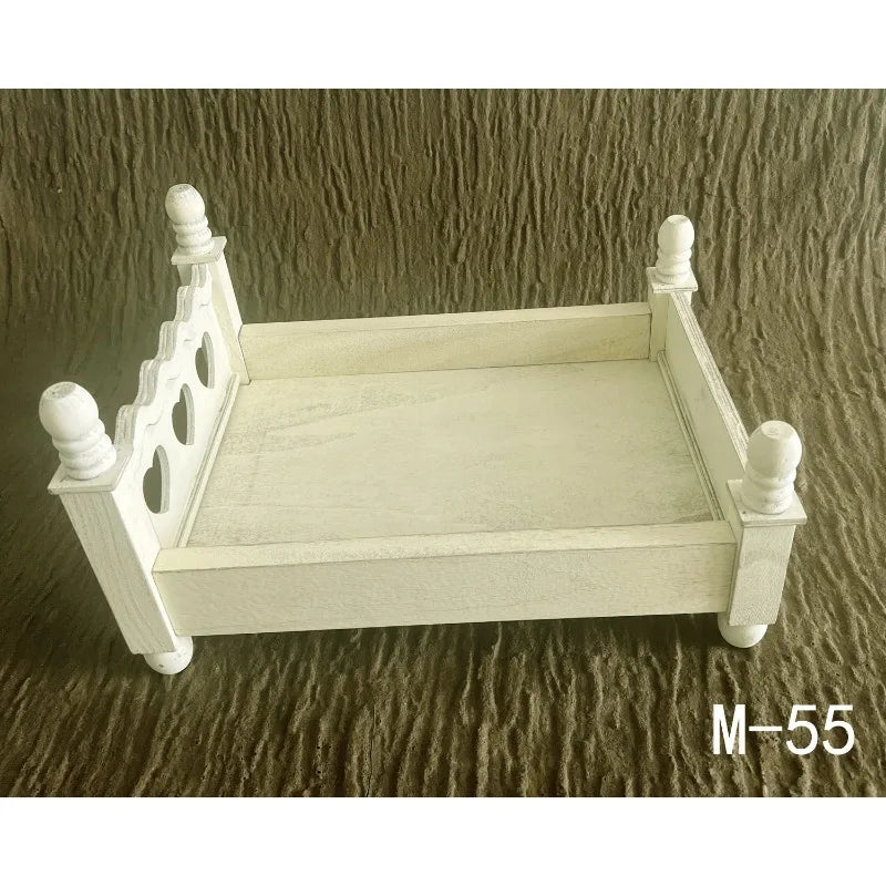 Newborn Photography Props Small Wooden Bed – Baby Studio Prop Photography Prop PLUSH