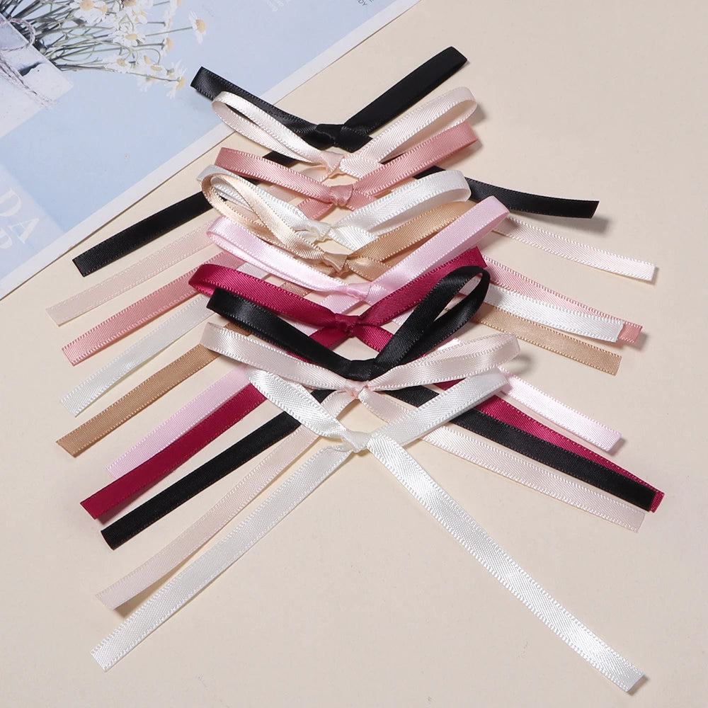 10pcs Ballet Ribbon Bows – Colorful Handmade DIY Bowknots Ribbon Bow Embellishments PLUSH mixed