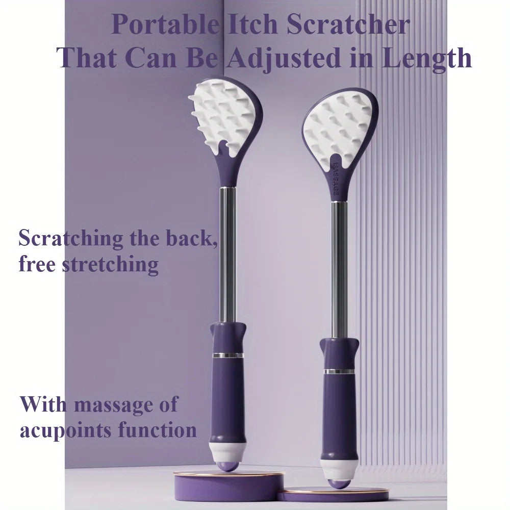Telescopic Back Scratcher & Acupressure Massage Stick Back Scratcher Tool PLUSH