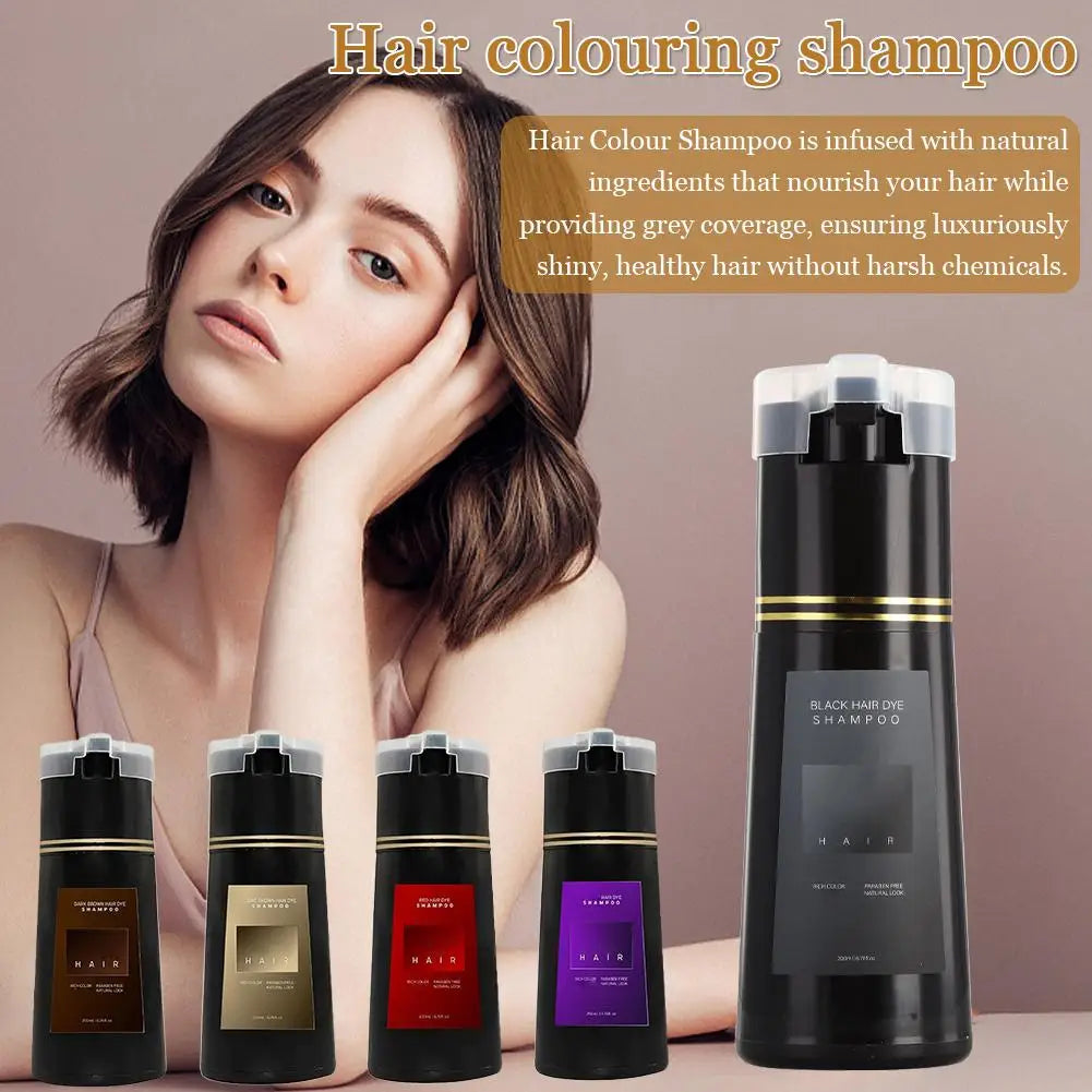 Hair Dye Color Shampoo – Gray Coverage & Long-Lasting Color Hair Dye Shampoo PLUSH