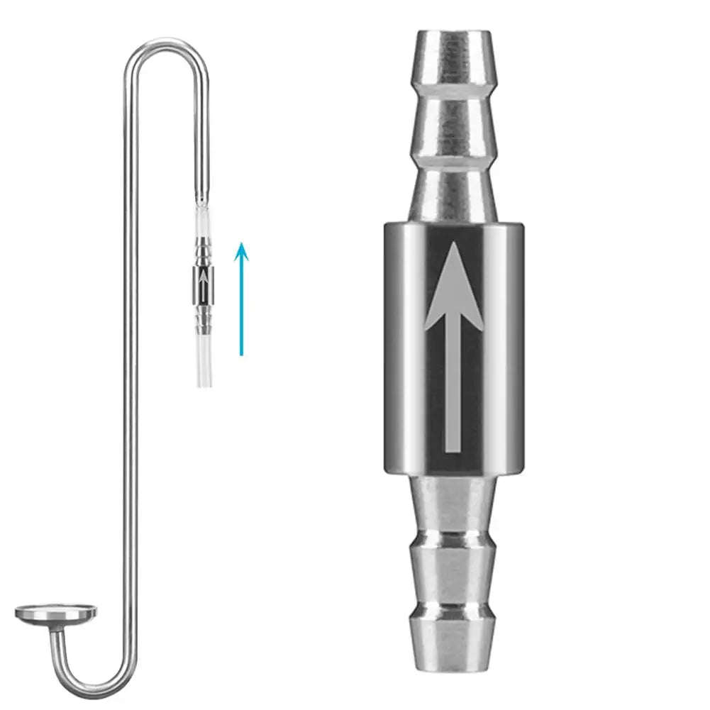 Stainless Steel CO2 Check Valve – Aquarium One-Way Flow Aquarium Check Valve PLUSH A