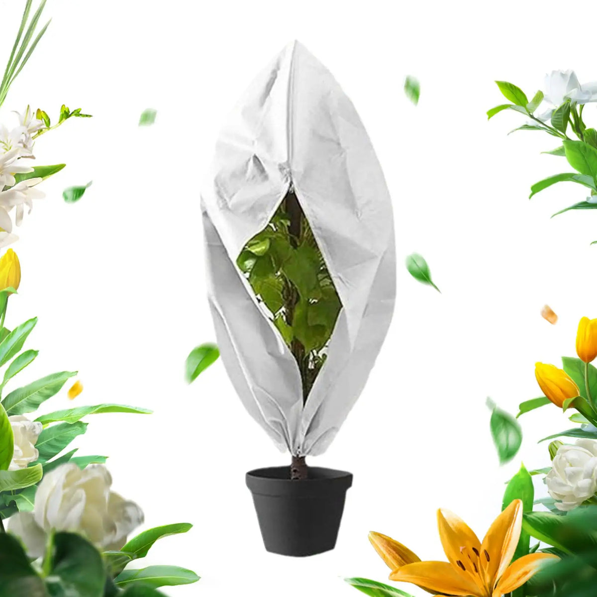 Winter Plant Frost Protection Bag – Zip & Drawstring Cover Plant Frost Cover PLUSH