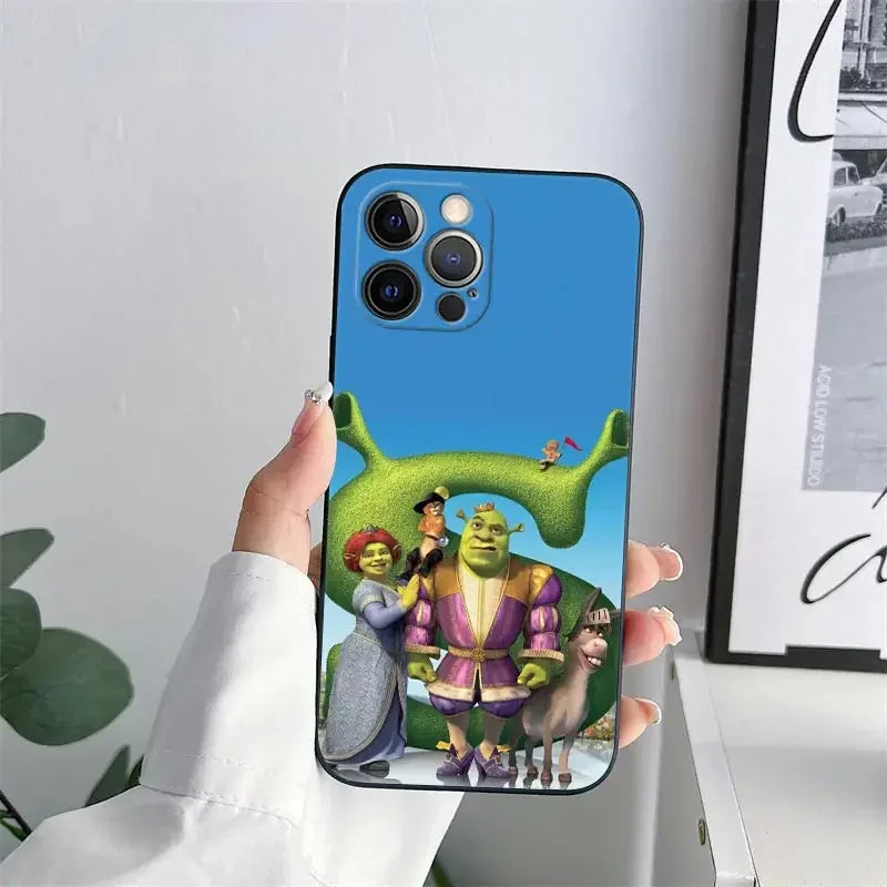 Shrek Cartoon iPhone Case – Shockproof Silicone Cover All Models Cartoon Phone Case PLUSH -5 iphone 11