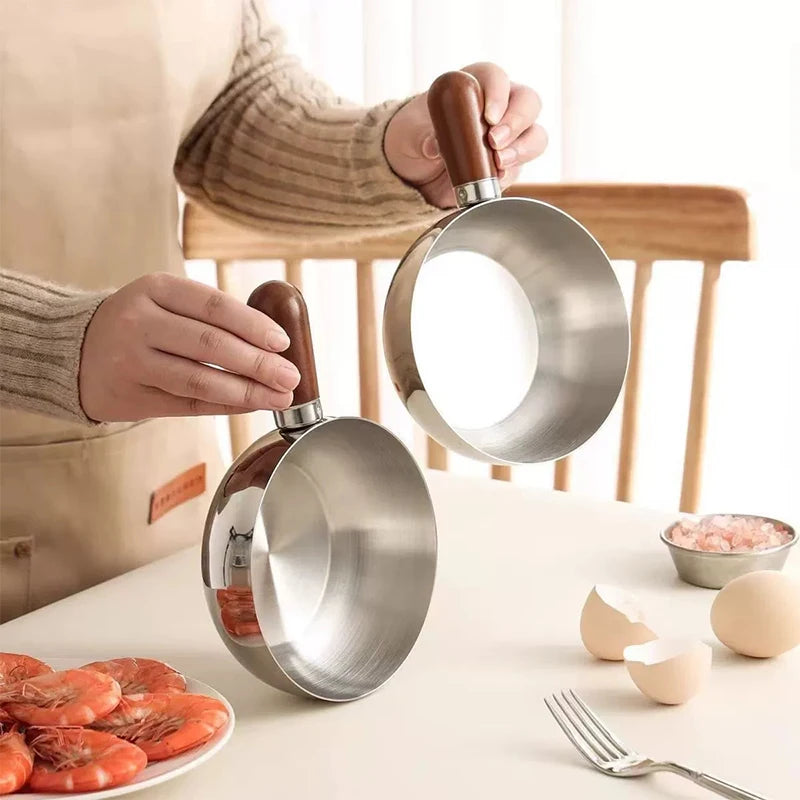 Stainless Steel Milk Pot with Wooden Handle | Compact Saucepan Compact Saucepan PLUSH