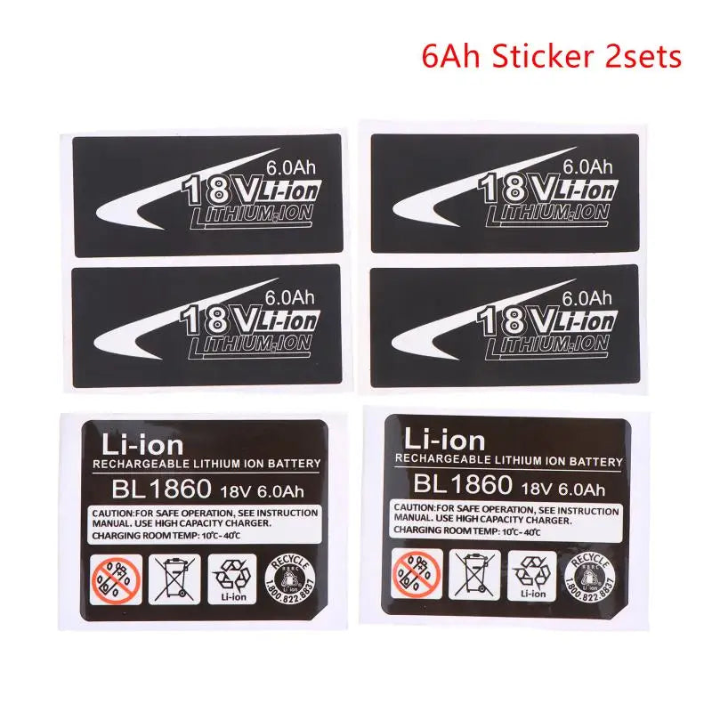 BL1830 18V Battery Replacement Label Sticker Set | 3Ah–6Ah Battery Label Sticker PLUSH BL1860