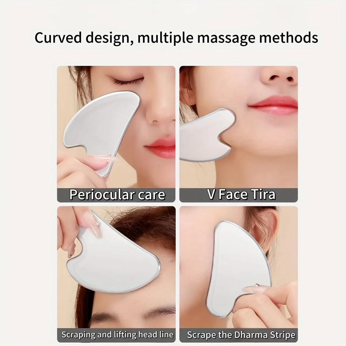 Stainless Steel Gua Sha Facial Massage Tool | Skin Care Gua Sha Facial Tool PLUSH