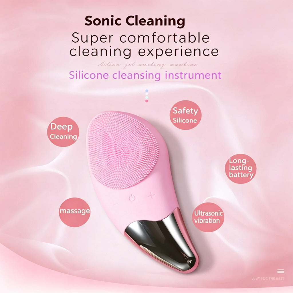 Sonic Electric Face Cleansing Brush & Skin Massager Facial Cleansing Brush PLUSH