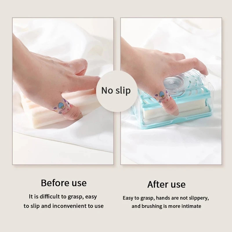 Roller Soap Dish Holder with Drain & Sponge | Plastic Soap Box Soap Dish Holder PLUSH