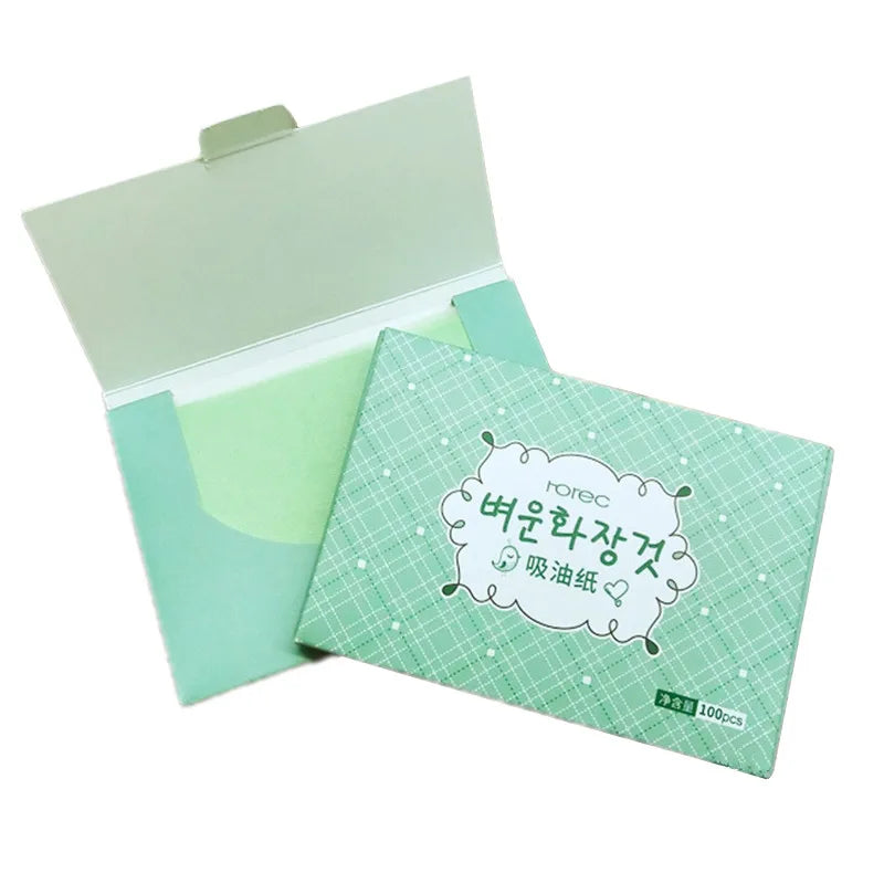 100pcs Green Tea Oil Blotting Sheets – Face Oil Control Facial Blotting Sheets PLUSH