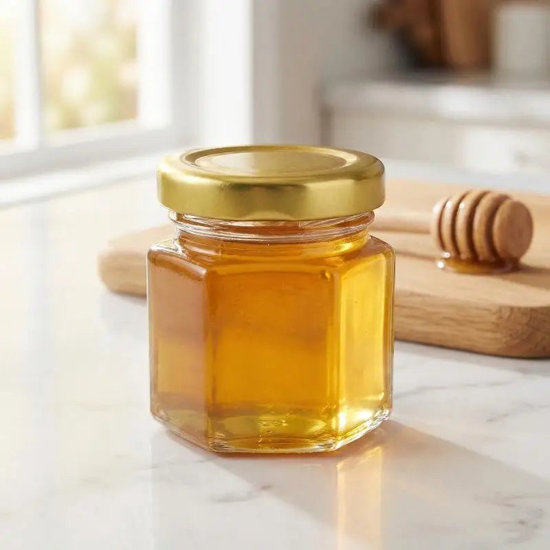 Mini Hexagonal Glass Jars with Lids – Party Favors 3/5pcs Glass Storage Jars PLUSH