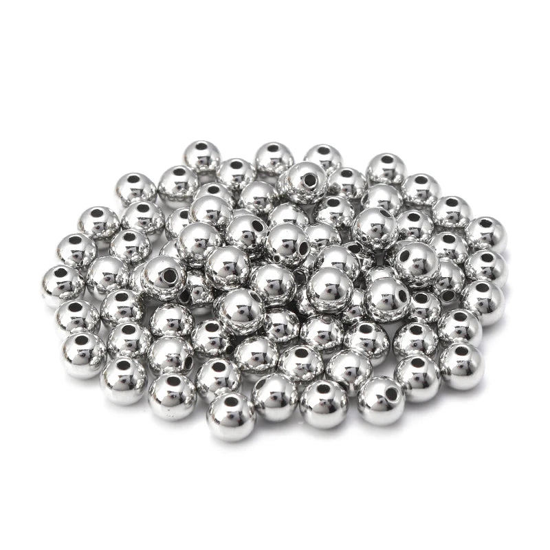 Rhodium CCB Round Spacer Beads 3–14mm | DIY Jewelry Making DIY Spacer Beads PLUSH rhodium 4mm x 200pcs