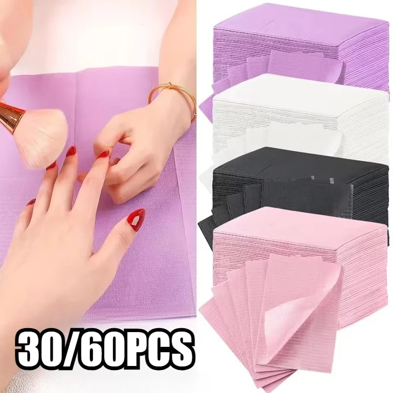 Disposable Nail Table Mats Waterproof Work Surface Covers 30/60pcs Nail Table Mats PLUSH