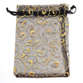 10pcs Gold Eyelash Organza Drawstring Bags – Gift & Jewelry Pouches Gift Pouches PLUSH Black 10X12cm
