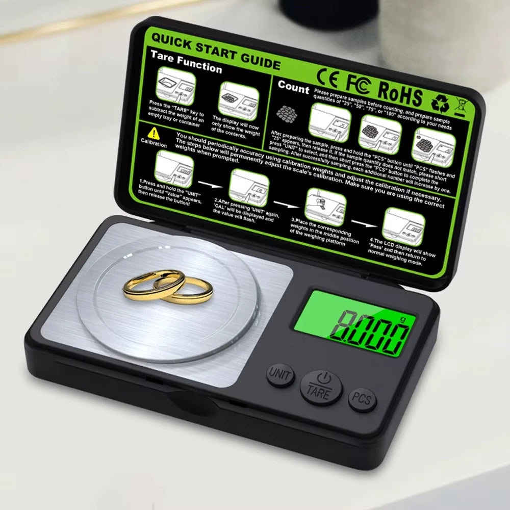 High-Precision Mini Digital Pocket Scale 50g/100g 0.001g LCD Digital Pocket Scale PLUSH