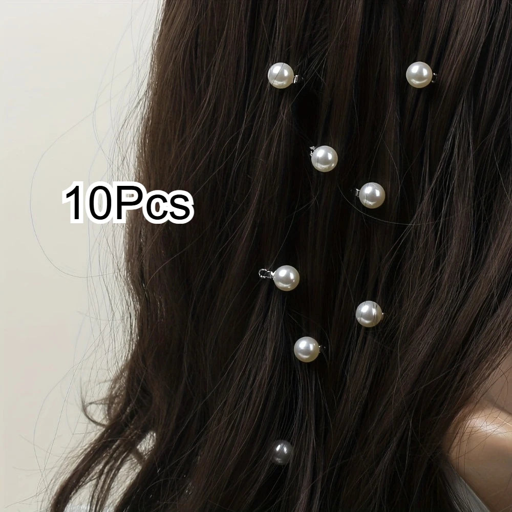 10pcs Imitation Pearl Hair Clips – Braided Dreadlock Bead Set Pearl Hair Clips PLUSH