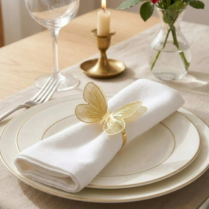 Hollow Butterfly Metal Napkin Rings – Nordic Table Decor Napkin Rings PLUSH