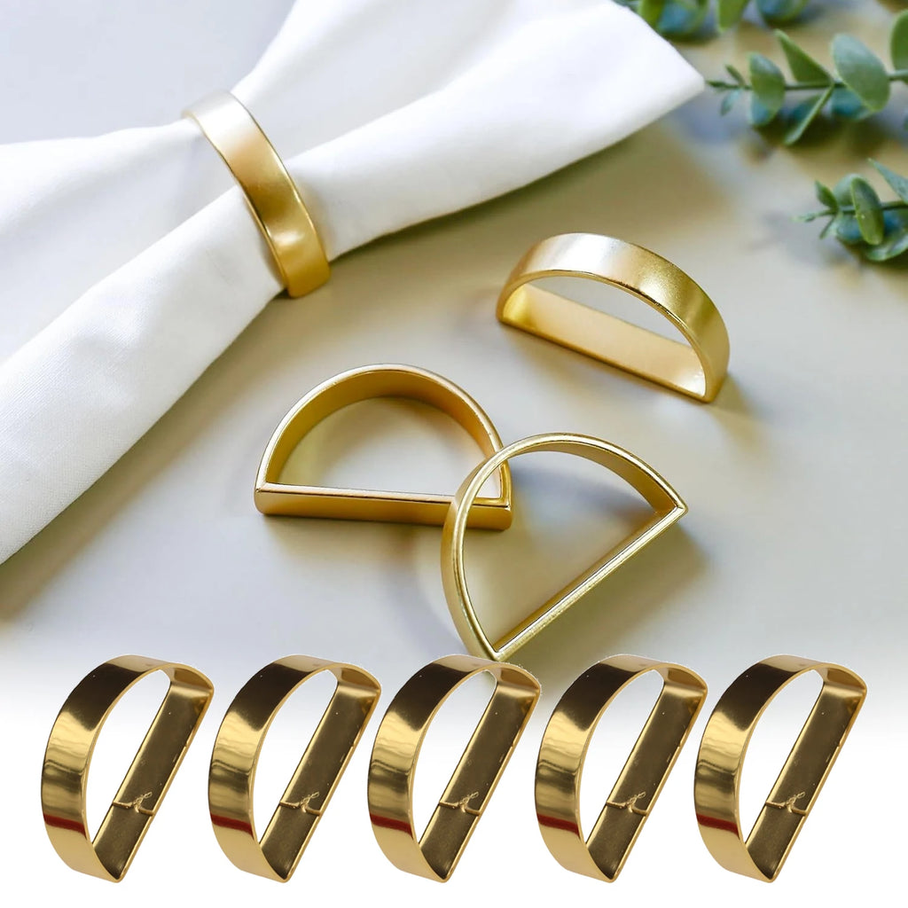 Brushed Gold Cuff Napkin Rings | Wedding & Banquet Table Décor Napkin Rings PLUSH
