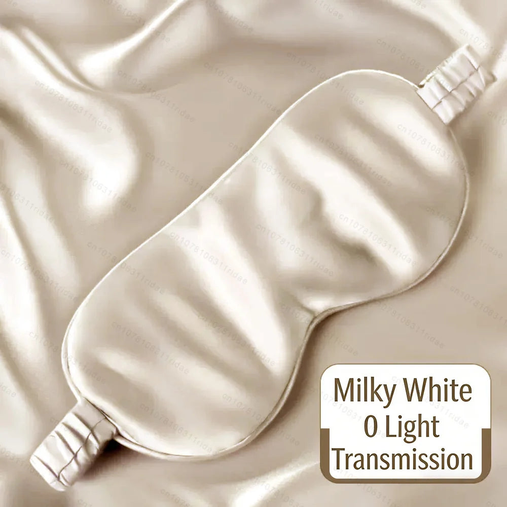 MERALL Mulberry Silk Sleep Eye Mask – 3D Blackout Eyeshade Silk Sleep Eye Mask PLUSH white