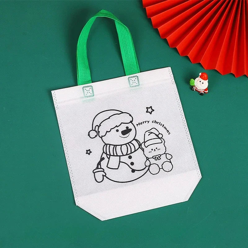 Christmas Graffiti Coloring Bags – Reusable DIY Party Favor DIY Party Favor Bags PLUSH Snowman 30PCS