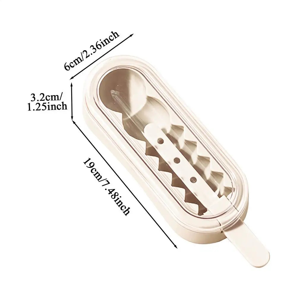 Silicone Ice Cream Mold with Stick & Cover – DIY Ice Pop Maker Ice Pop Mold PLUSH cream colored