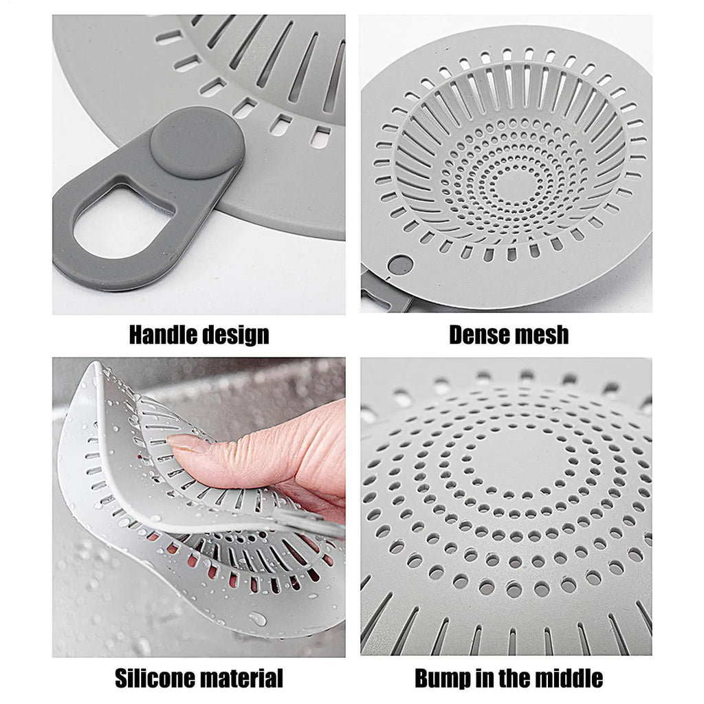 Silicone Drain Strainer Hair Catcher – Shower, Sink & Kitchen Drain Hair Strainer PLUSH