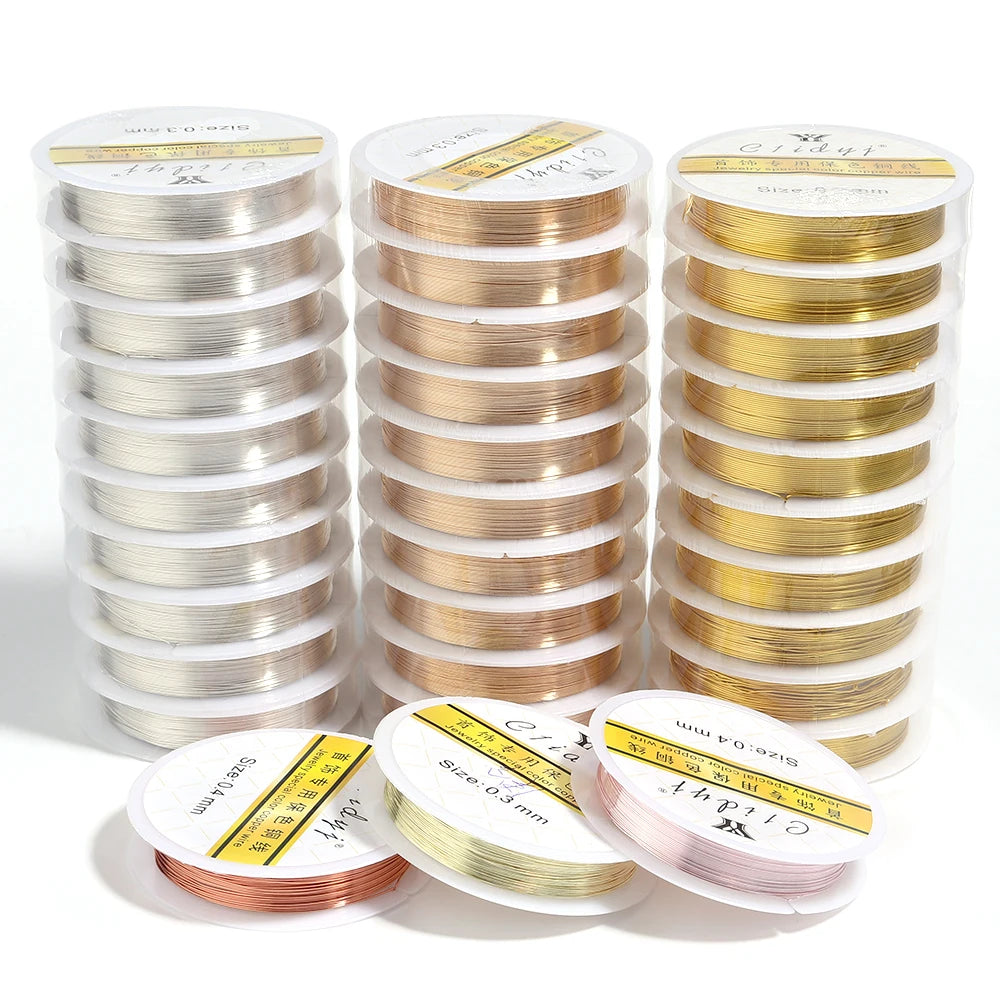 Copper Beading Wire 0.2–1mm DIY Jewelry Making – 1.5–15m Roll Jewelry Beading Wire PLUSH