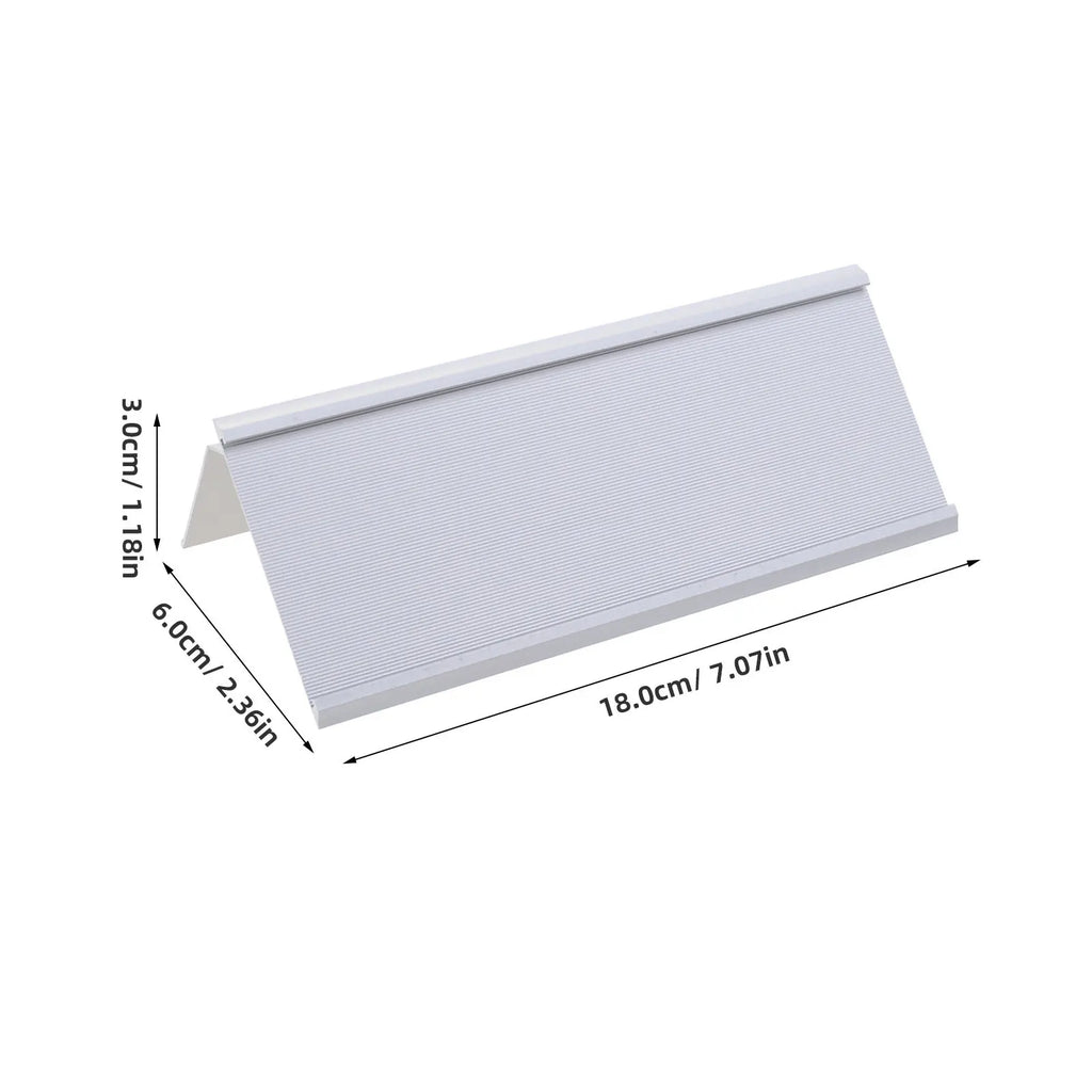 Silver Aluminum Business Card Holder – Desk Nameplate Organizer Business Card Holder PLUSH