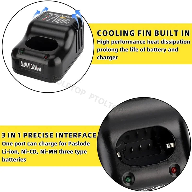 ZWINCKY 6V 7.2V Battery Charger for Paslode Ni-MH Ni-CD Li-Ion Power Tool Charger PLUSH