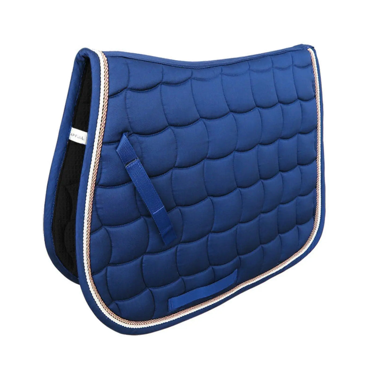 Quilted Polycotton Saddle Pad | Double Rope Border, 300g Fill Equestrian Saddle Pad PLUSH Navy