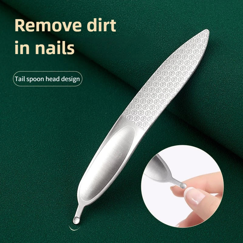 Ouriner Double-Sided Stainless Steel Nail File – Manicure Tool Nail File PLUSH