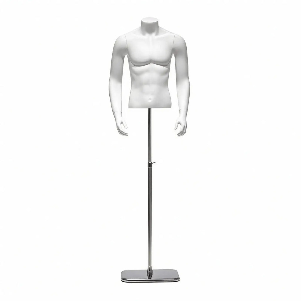 Men's Mannequin Torso Display with Adjustable Stand Mannequin Display Form PLUSH