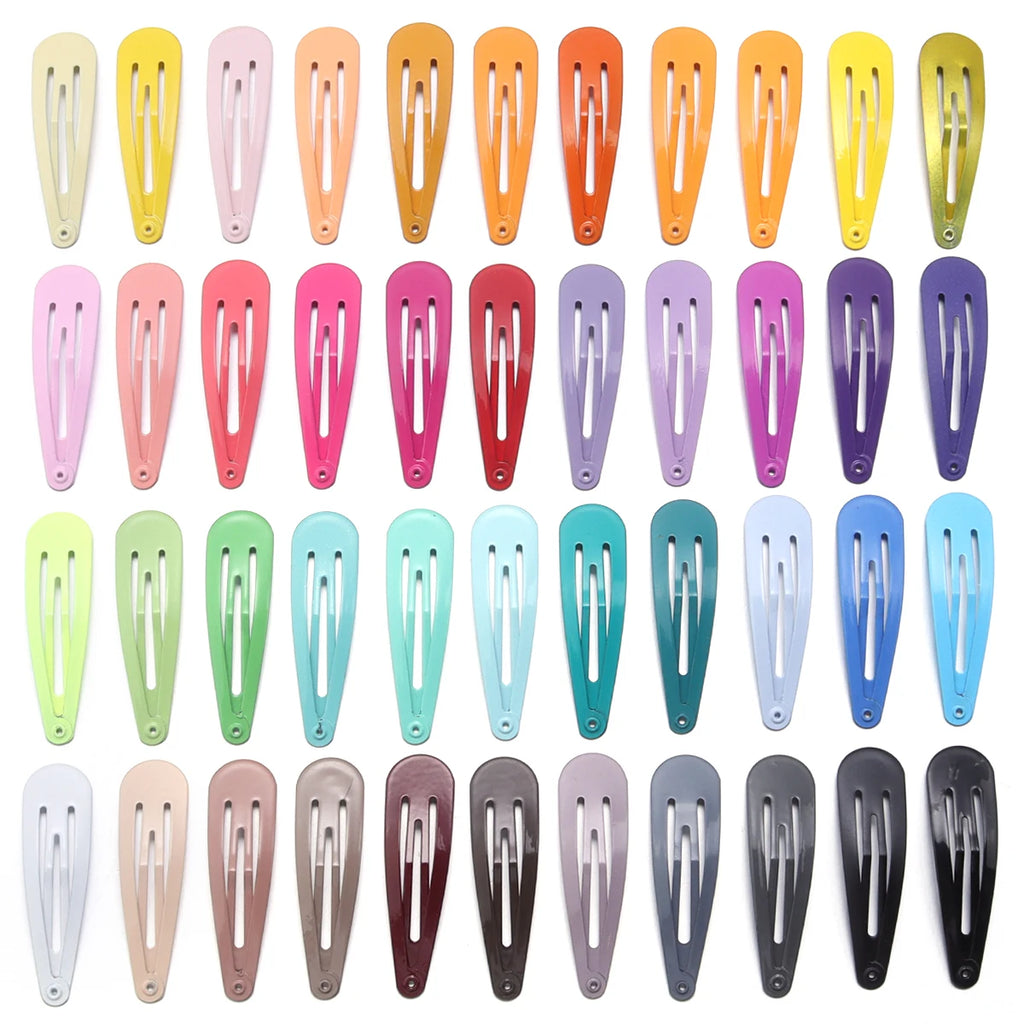 50pcs Metal Candy Color BB Hair Clips Y2K Waterdrop Hairpins BB Hair Clips PLUSH