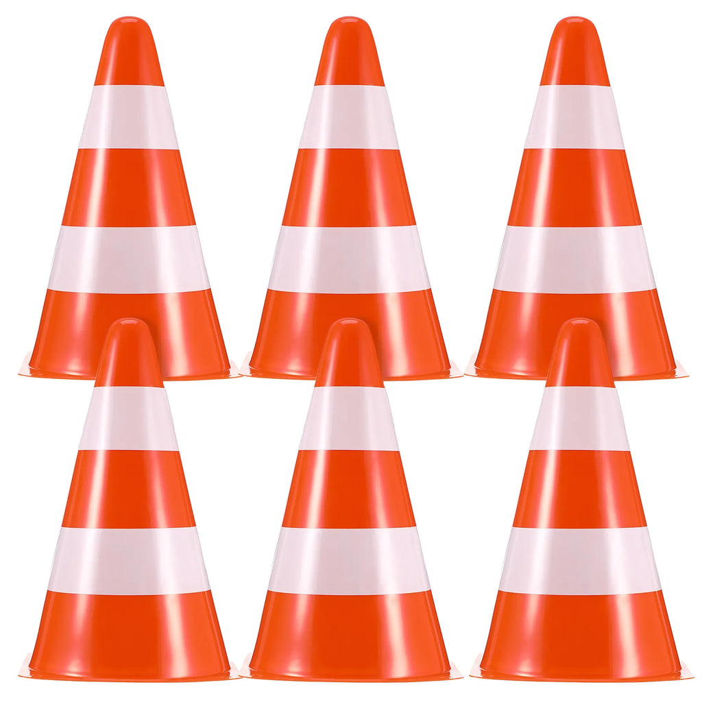 6-Pack Heavy Duty Reflective Stackable Traffic Cones Set Traffic Safety Cones PLUSH other