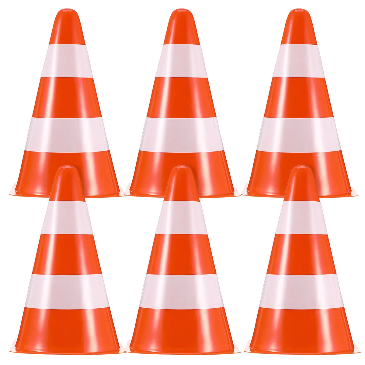 6-Pack Heavy Duty Reflective Stackable Traffic Cones Set Traffic Safety Cones PLUSH other