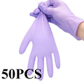 Light Purple Nitrile Disposable Gloves Powder Free Latex Free 50/100 Disposable Nitrile Gloves PLUSH 50PCS S