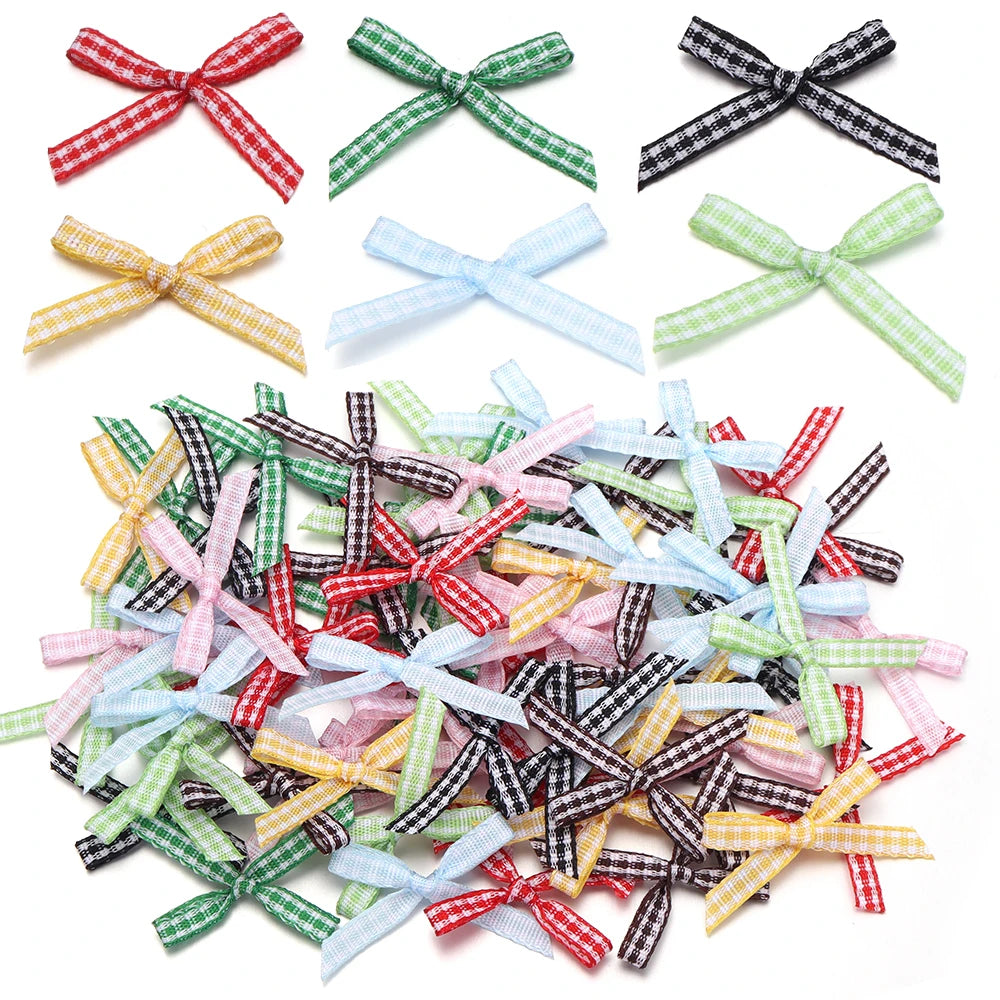 30pcs Plaid Handmade Bows – DIY Headwear & Gift Decoration Craft Bow Accessories PLUSH