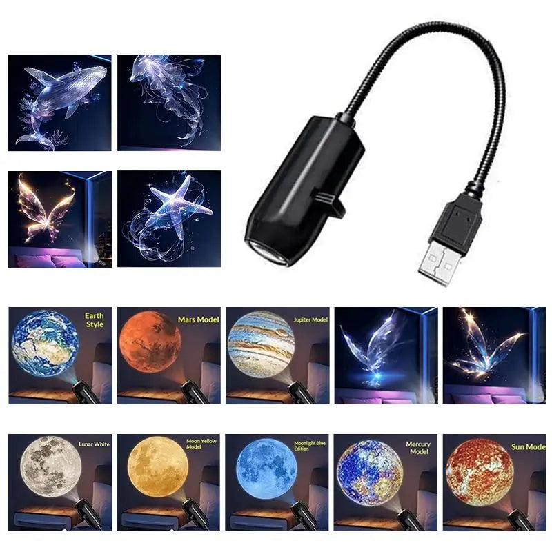 LED USB Projector Night Light – Multiple Pattern Slides for Bedroom LED Projector Night Light PLUSH
