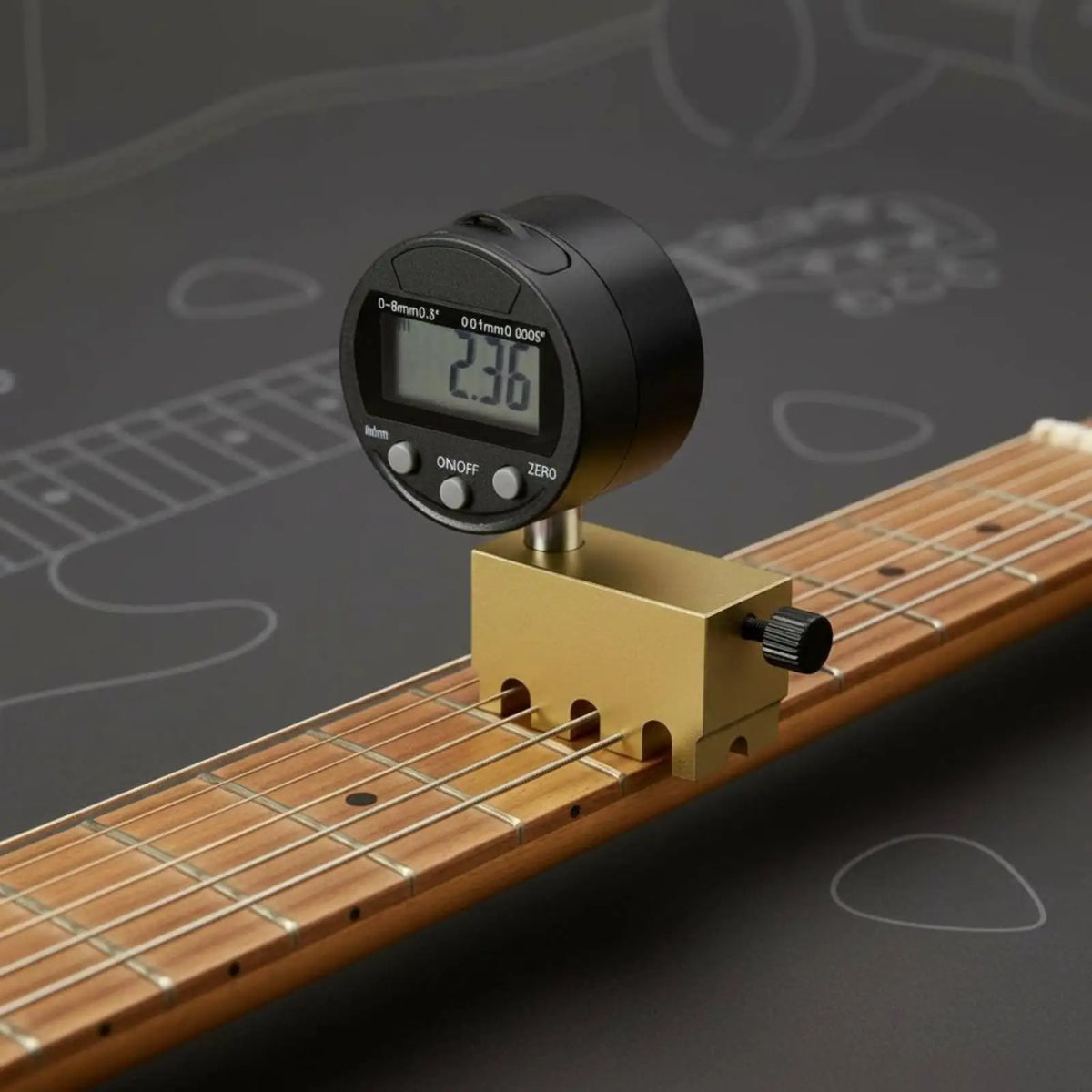 Digital Guitar String Action Gauge – Brass Luthier Setup Tool Guitar Setup Tool PLUSH
