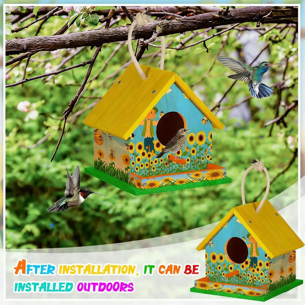 Wooden DIY Birdhouse Kit – Build, Paint & Hang Outdoor DIY Craft Kit PLUSH