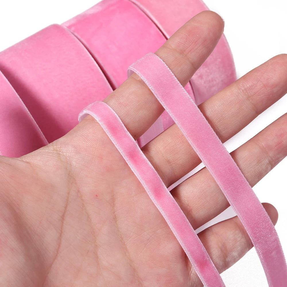 Deep Pink Single Face Velvet Ribbon 6–38mm | 5-10 Yards Velvet Craft Ribbon PLUSH